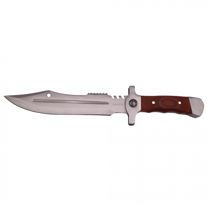 Cutit de vanatoare IdeallStore®, Silver Saber, gri, 35 cm, teaca inclusa [2]