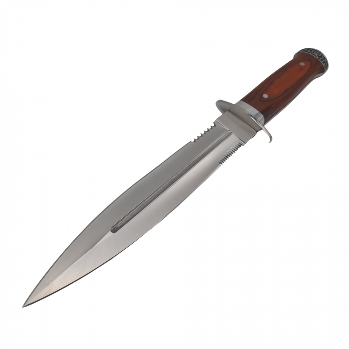 Cutit de vanatoare IdeallStore®, Spanish Inquisition, tais dublu, otel inoxidabil, maro, 32.5 cm, teaca inclusa [3]