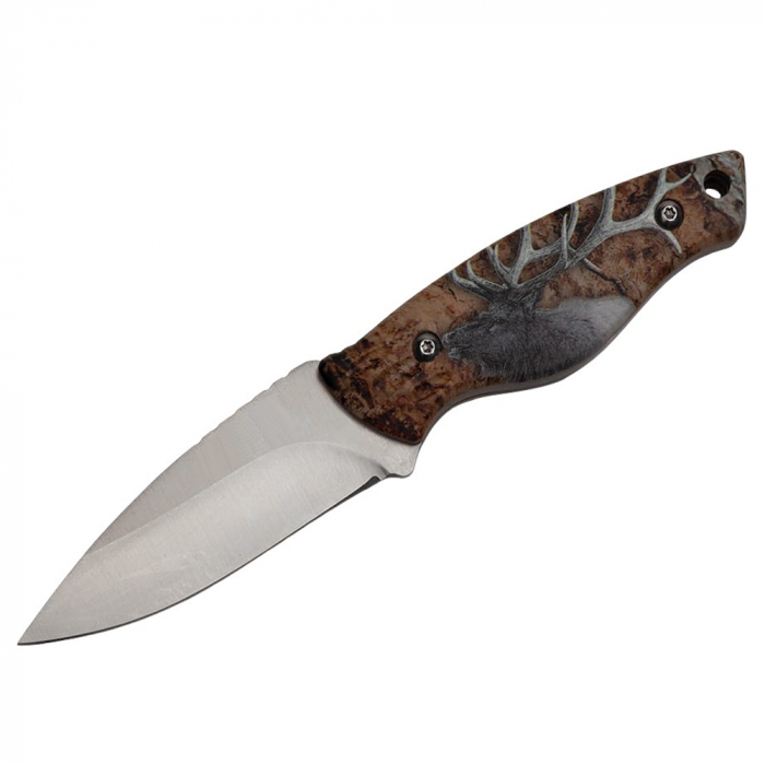 Cutit de vanatoare IdeallStore®, Stag Call, 20 cm, bej, husa inclusa [1]