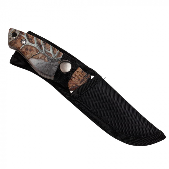Cutit de vanatoare IdeallStore®, Stag Call, 20 cm, bej, husa inclusa [7]