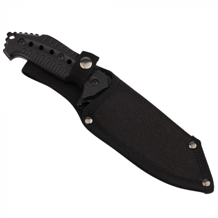Cutit de vanatoare IdeallStore®, Survival Avenue, otel inoxidabil, 23 cm, negru [6]
