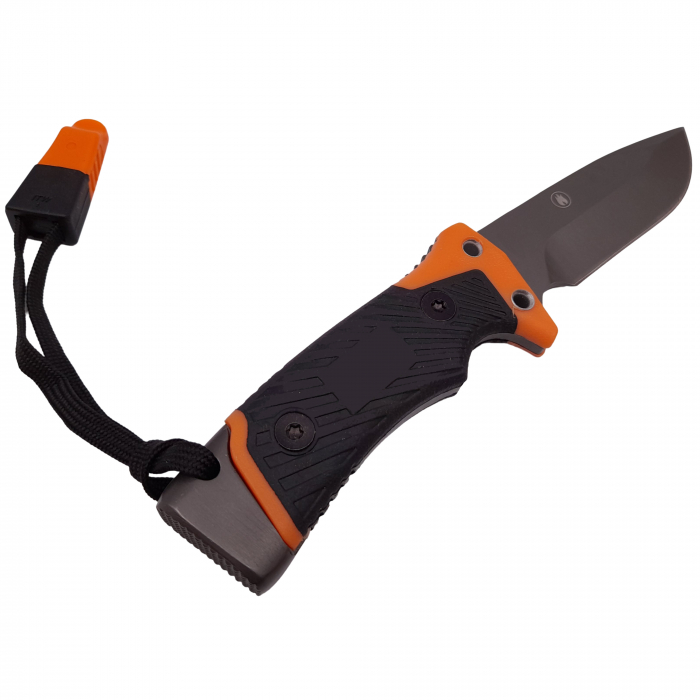 Cutit de vanatoare IdeallStore®, Survival Blade, 20.5 cm, otel inoxidabil, portocaliu, husa inclusa [6]