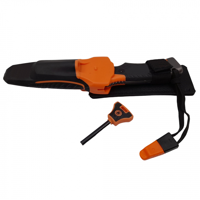 Cutit de vanatoare IdeallStore®, Survival Blade, 20.5 cm, otel inoxidabil, portocaliu, husa inclusa [7]