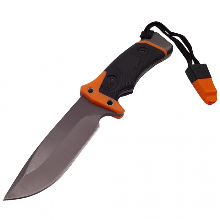 Cutit de vanatoare IdeallStore®, Survival Blade, 20.5 cm, otel inoxidabil, portocaliu, husa inclusa [3]