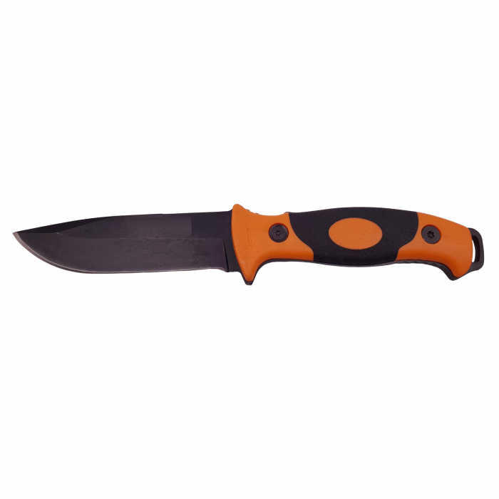 Cutit de vanatoare IdeallStore®, Survival King, 21.5 cm, otel inoxidabil, portocaliu, husa inclusa [2]