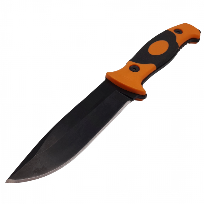 Cutit de vanatoare IdeallStore®, Survival King, 21.5 cm, otel inoxidabil, portocaliu, husa inclusa [3]