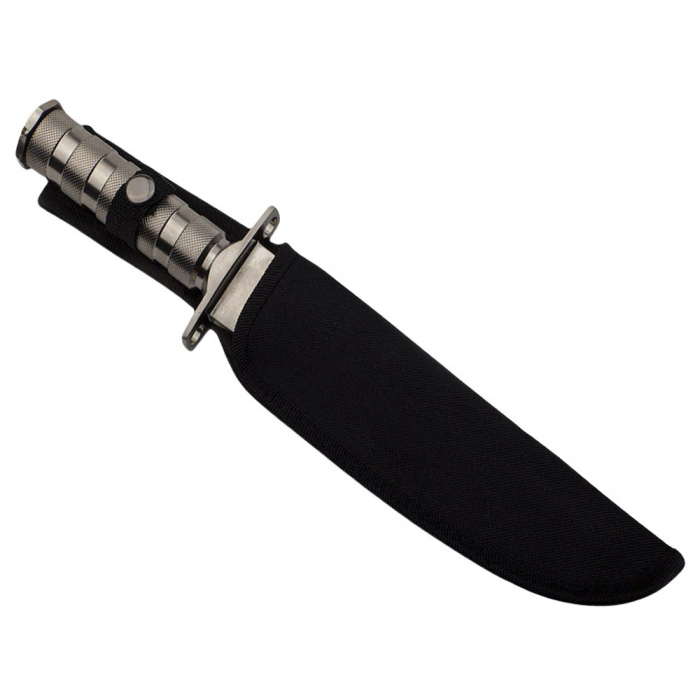 Cutit de vanatoare IdeallStore®, Survival Pursuit, 35 cm, otel inoxidabil, argintiu, teaca inclusa [6]