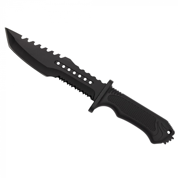 Cutit de vanatoare IdeallStore®, Survival Spirit, otel inoxidabil, amnar, 30.5 cm, negru, teaca inclusa [3]