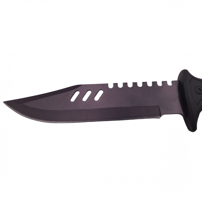 Cutit de vanatoare IdeallStore®, Tactical Rambo, 32 cm, negru, teaca inclusa [5]