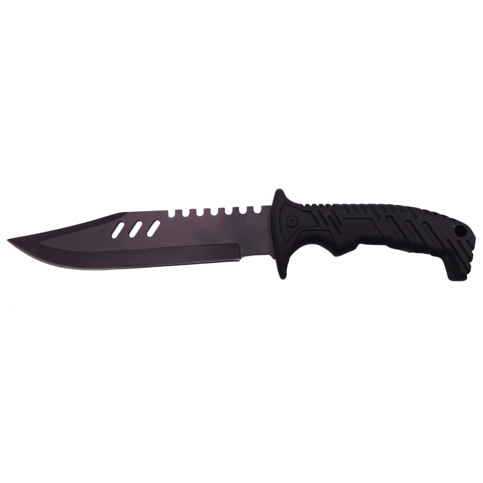 Cutit de vanatoare IdeallStore®, Tactical Rambo, 32 cm, negru, teaca inclusa [2]