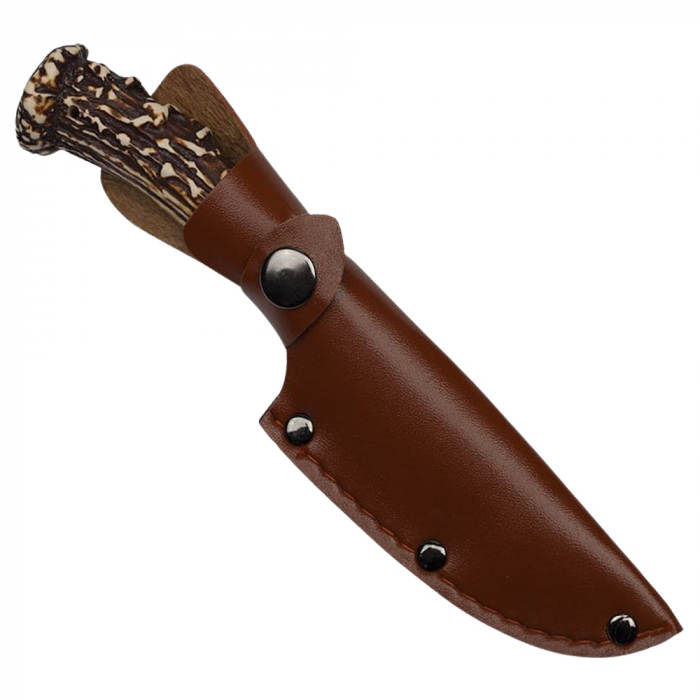 Cutit de vanatoare IdeallStore, The Goat Knife, 21 cm, bej, husa piele ecologica [2]
