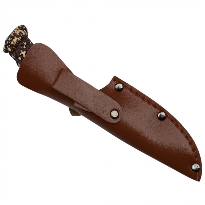 Cutit de vanatoare IdeallStore, The Goat Knife, 21 cm, bej, husa piele ecologica [6]