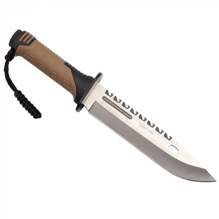 Cutit de vanatoare IdeallStore®, Thunder Clap, otel inoxidabil, 32.5 cm, bej, teaca inclusa [6]