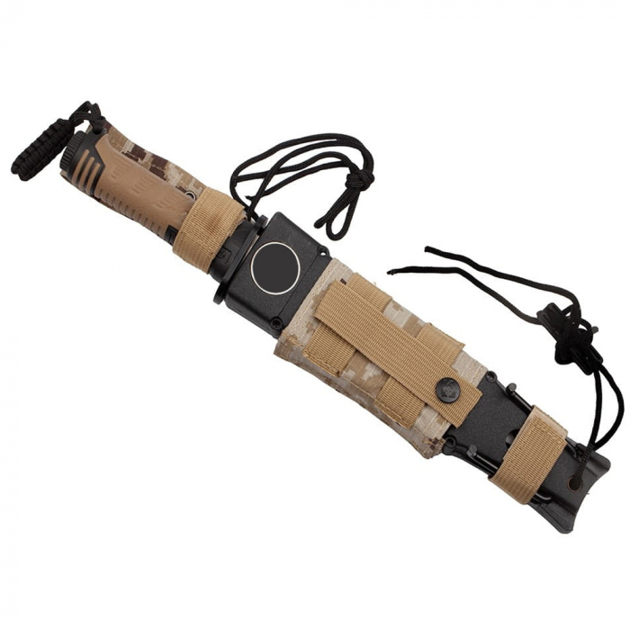 Cutit de vanatoare IdeallStore®, Thunder Clap, otel inoxidabil, 32.5 cm, bej, teaca inclusa [3]