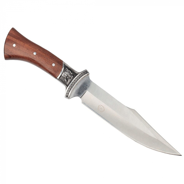Cutit de vanatoare IdeallStore®, Tiger Blade, 30.5 cm, otel inoxidabil, maro, teaca inclusa [6]