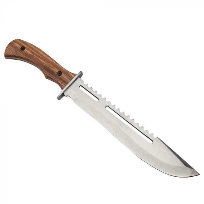 Cutit de vanatoare IdeallStore®, Wood Specialist, 40.5 cm, otel inoxidabil, maro, husa inclusa [6]