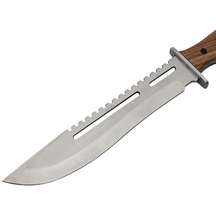 Cutit de vanatoare IdeallStore®, Wood Specialist, 40.5 cm, otel inoxidabil, maro, husa inclusa [2]