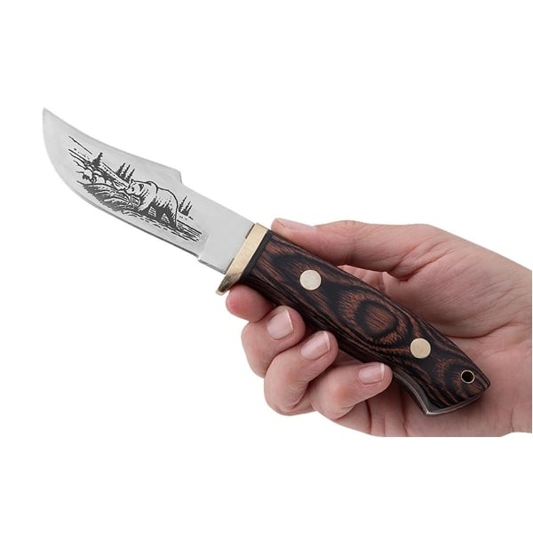 Set doua cutite de vanatoare, otel inoxidabil 420, maner din lemn, husa cordura, 20 cm [8]