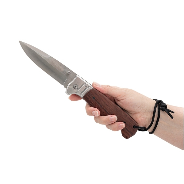 Cutit de vanatoare pliabil, maner lemn, 28 cm, maro [8]