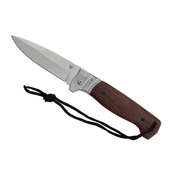 Cutit de vanatoare pliabil, maner lemn, 28 cm, maro [4]