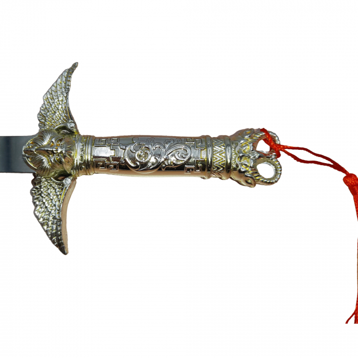 Cutit decorativ IdeallStore®, panoplie, Owl of War, argintiu, aluminiu, 28.5 cm, teaca inclusa [4]