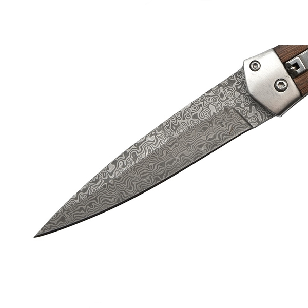 Cutit din otel Damasc, IdeallStore®, Spring Knife, 23 cm, Maro [3]