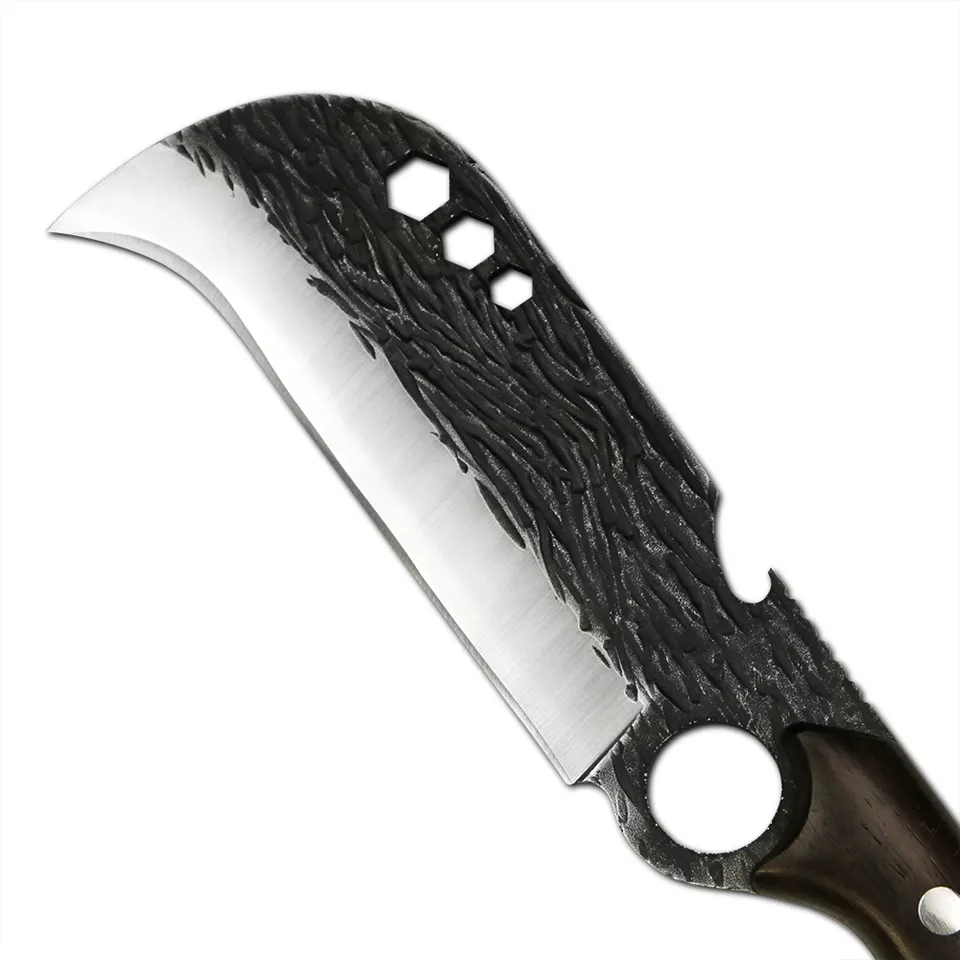 Cutit japonez lucrat manual IdeallStore®, Claw Blade, 27 cm, maro, teaca piele [3]