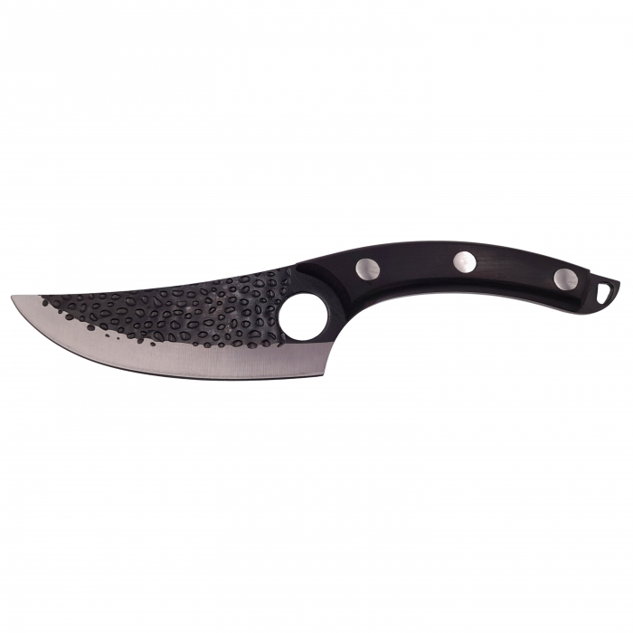 Cutit japonez lucrat manual Ideallstore®, otel inoxidabil, 27.5 cm, negru, teaca piele [2]