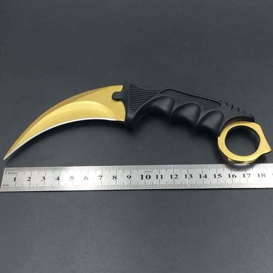 Cutit Karambit de antrenament, IdeallStore®, auriu, 18.5 cm [3]