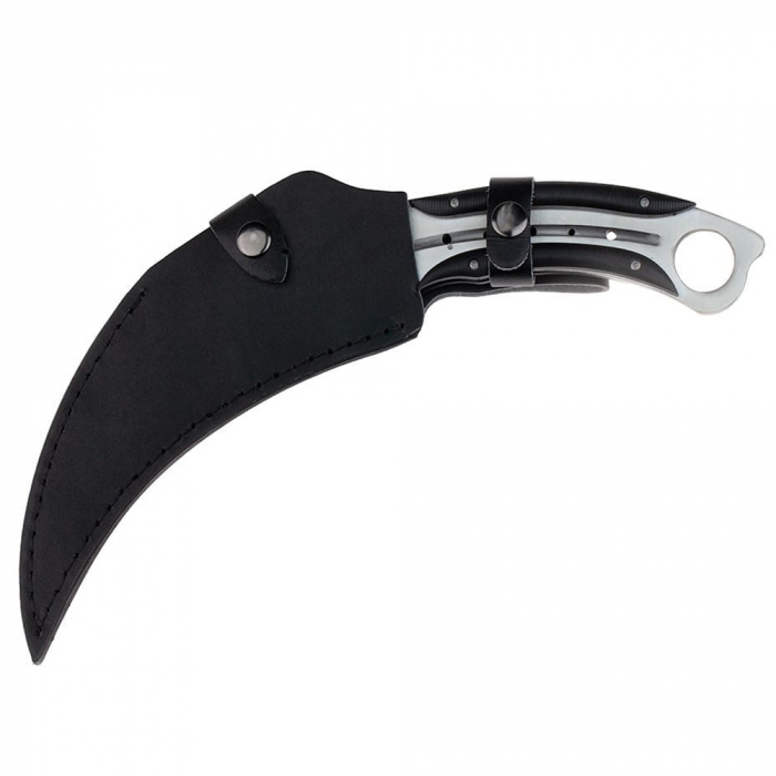 Cutit karambit IdeallStore®, Comando Specialist, otel inoxidabil, 33 cm, argintiu, teaca inclusa [8]