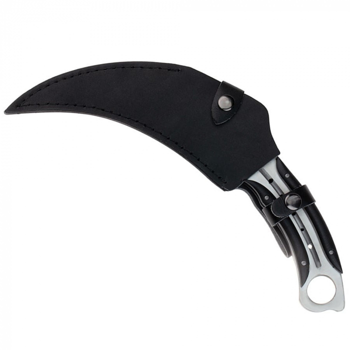 Cutit karambit IdeallStore®, Comando Specialist, otel inoxidabil, 33 cm, argintiu, teaca inclusa [9]