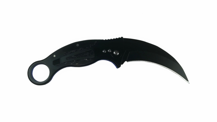 Cutit Karambit negru cu prindere curea 17 cm [3]