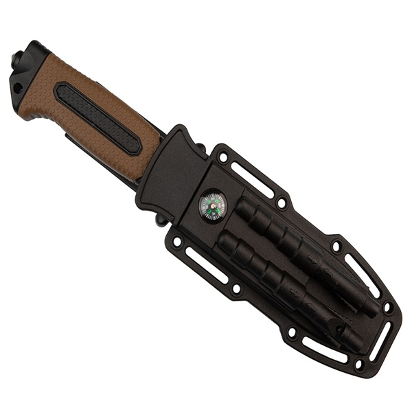 Cutit militar cu amnar si ascutitor , 27.5 cm  IdeallStore® , teaca multifunctionala [2]