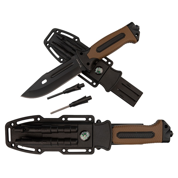 Cutit militar cu amnar si ascutitor , 27.5 cm  IdeallStore® , teaca multifunctionala [4]