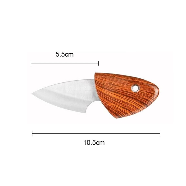 Cutit mini portabil, 10.5 cm,IdeallStore®, teaca lemn, otel inoxidabil [3]