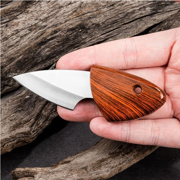 Cutit mini portabil, 10.5 cm,IdeallStore®, teaca lemn, otel inoxidabil [4]