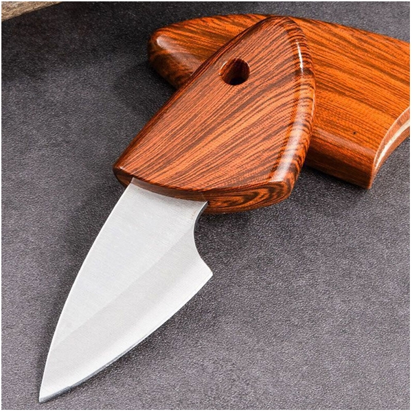 Cutit mini portabil, 10.5 cm,IdeallStore®, teaca lemn, otel inoxidabil [6]