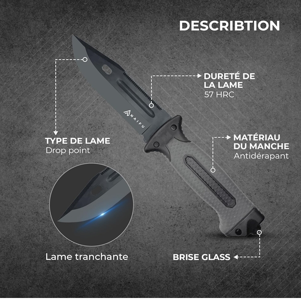 Cutit multifunctional supravietuire, IdeallStore®, 28 cm [3]