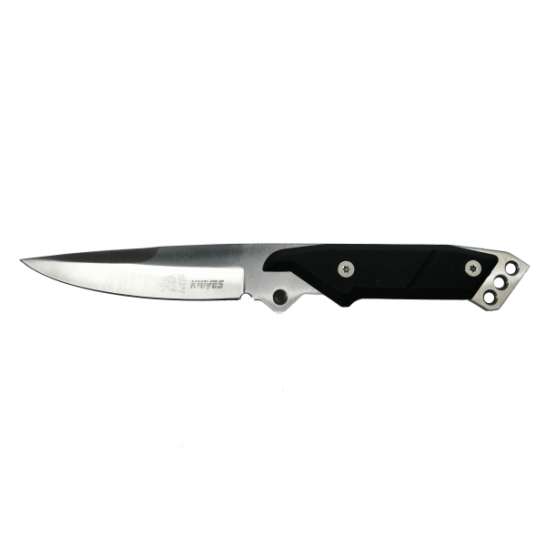 Cutit de vanatoare IdeallStore®, Chief Blade, otel inoxidabil, argintiu-negru, 24 cm, teaca cadou [2]