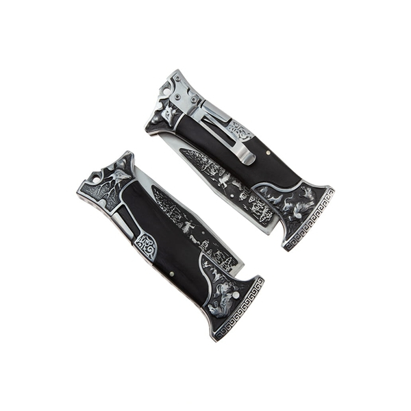 Set de 2 cutite pliabil de vanatoare, DEPOX®, 23 cm, negru [2]