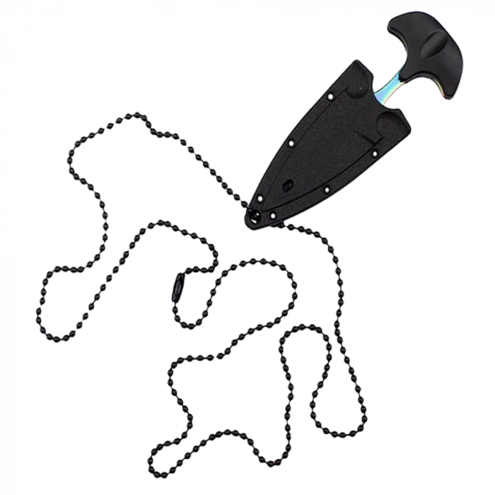 Cutit tactic de camping IdeallStore®, Rainbow Valley, 7.5 cm, negru, teaca inclusa [6]