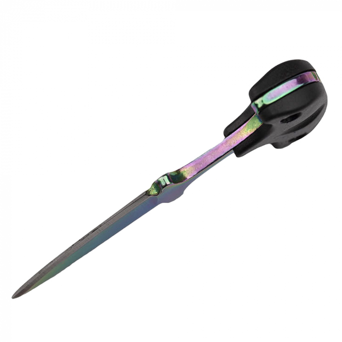Cutit tactic de camping IdeallStore®, Rainbow Valley, 7.5 cm, negru, teaca inclusa [5]