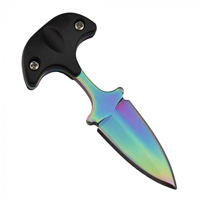 Cutit tactic de camping IdeallStore®, Rainbow Valley, 7.5 cm, negru, teaca inclusa [4]