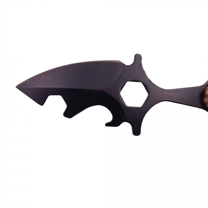 Cutit tactic de vanatoare IdeallStore®, Broken Silence, 8 cm, negru, teaca cu prindere curea [5]