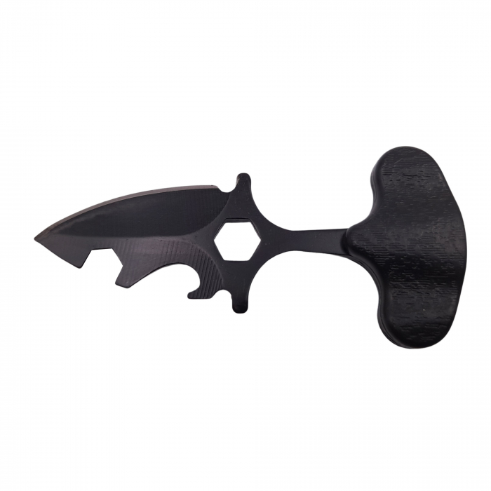 Cutit tactic de vanatoare IdeallStore®, Broken Spear, 8 cm, negru, teaca cu prindere curea [2]