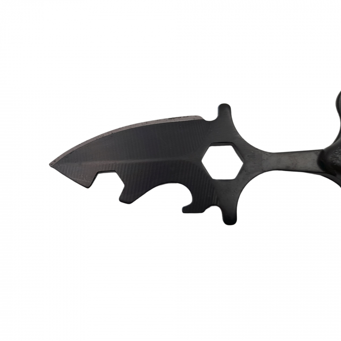 Cutit tactic de vanatoare IdeallStore®, Broken Trust, 8 cm, negru, teaca cu lant inclusa [5]