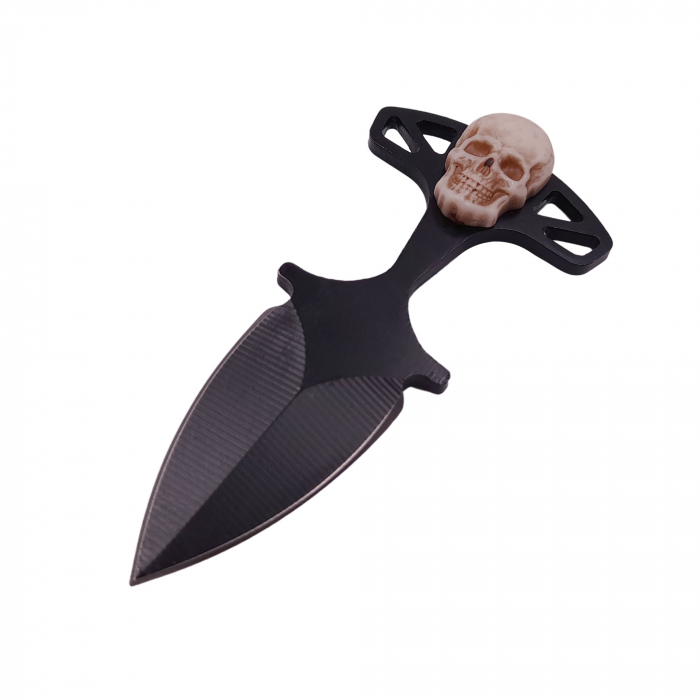Cutit tactic de vanatoare IdeallStore®, Dead Silence, 8 cm, negru, teaca cu prindere curea [3]