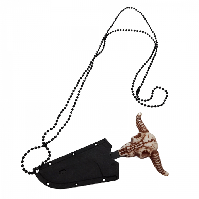 Cutit tactic de vanatoare IdeallStore®, Death Spike, 9.5 cm, negru, teaca cu lant inclusa [8]