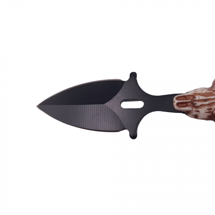 Cutit tactic de vanatoare IdeallStore®, Death Valley, 8.5 cm, negru, teaca cu lant inclusa [5]