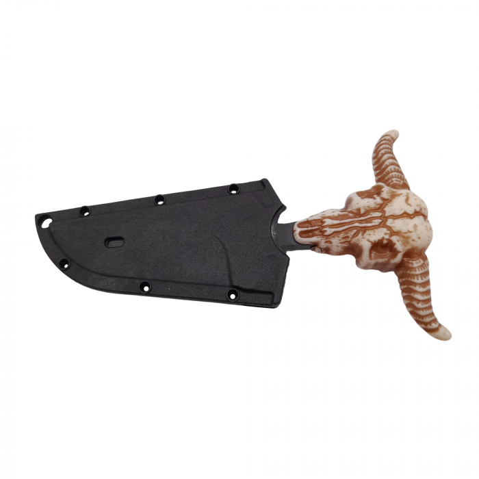 Cutit tactic de vanatoare IdeallStore®, Death Valley, 9.5 cm, negru, teaca cu lant inclusa [6]